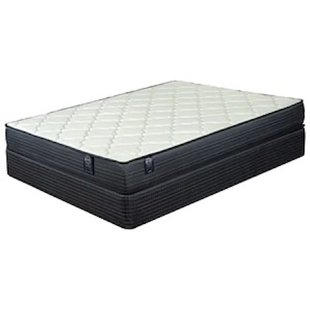 Queen Plush Innerspring Mattress and 5" Universal Low Profile Navy Foundation